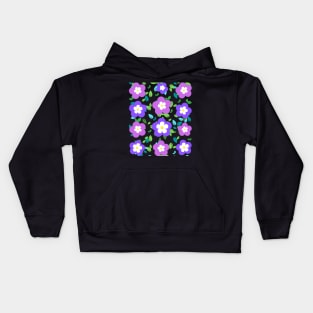 Violet and purple floral pattern Kids Hoodie